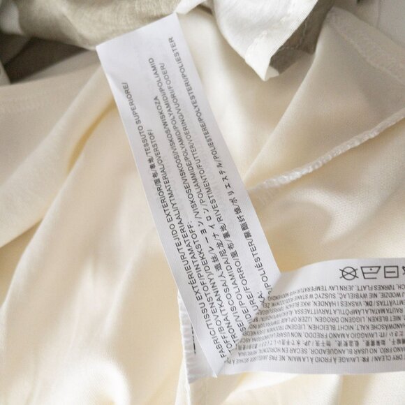 Moon River Puff Sleeve Tiered Mini Dress Beige & White Abstract Pattern M - Picture 7 of 8